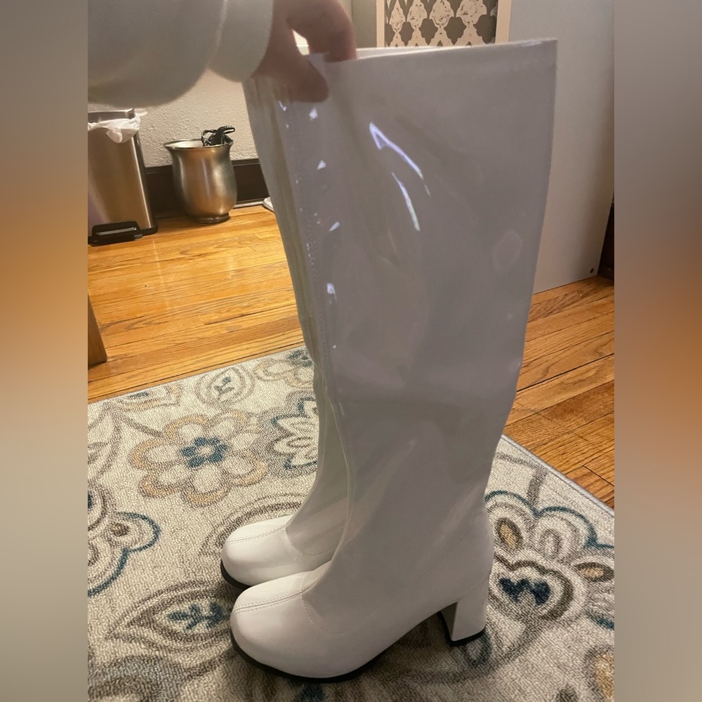 White Gogo boots
